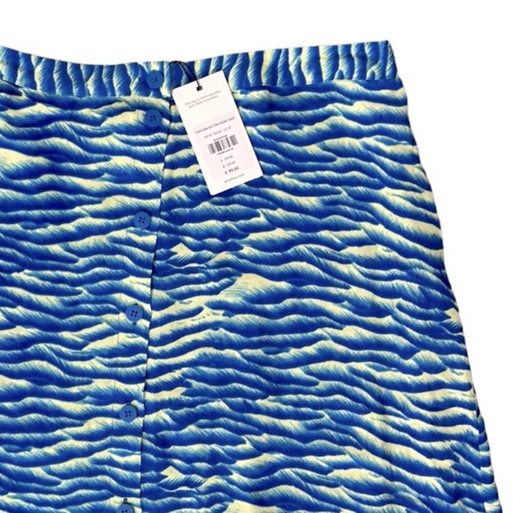 Whistles Sea foam Blue Button Front Midi Skirt, Women’s Size 10 NWT - Picture 8 of 9